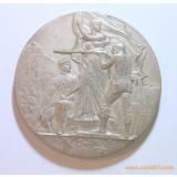 法國(guó)1900年前后 女神站像射擊節(jié)高浮雕大鍍銀章 50MM